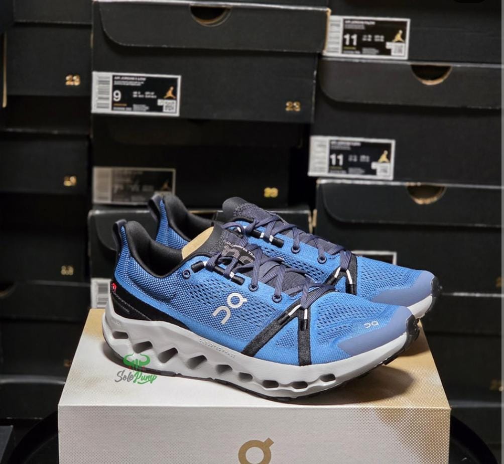 On Cloudsurfer Trail running shoe in the Niagara Glacier