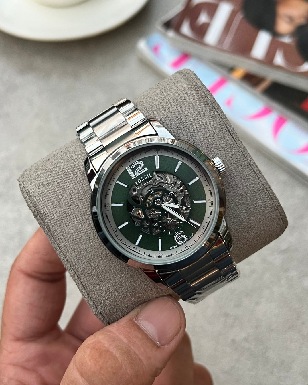 Fossi_l Heritage Automatic Silver Green
