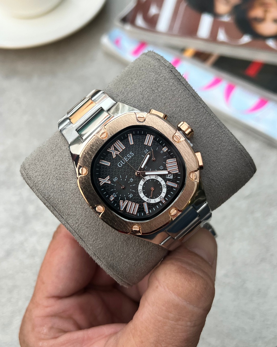 Guess Square Chronograph 2Ton-Copper-Black