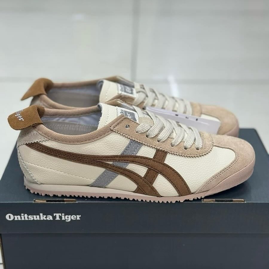 Onitsukka Tiger Mexico 66 Cream Licorice Brown or BeigeBrown