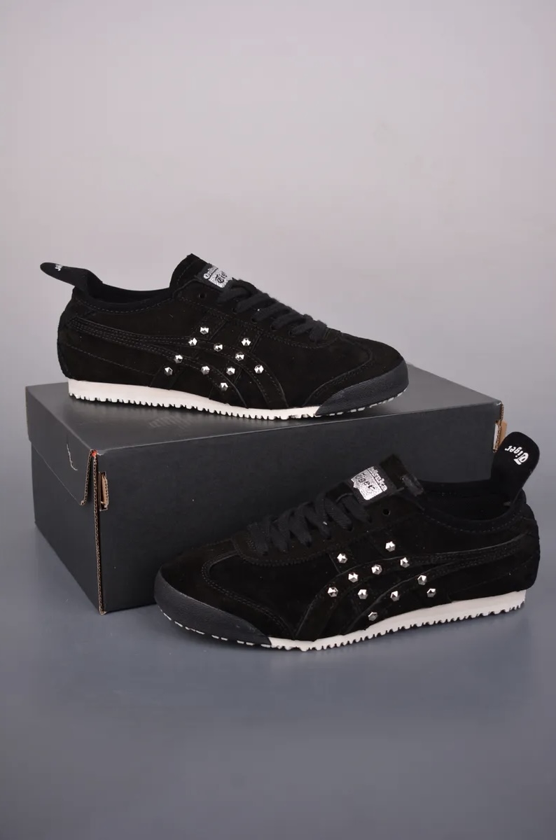 Onitsukka Tiger Unisex Mexico 66 Sneakers Black Suede Diamond