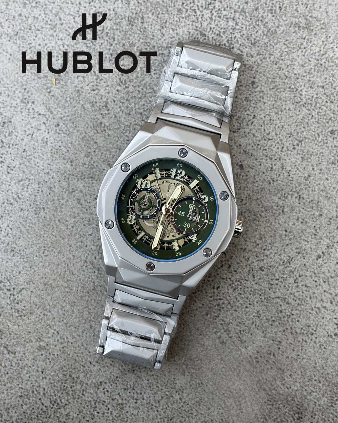 Hublo_t BigBang Tourbillion Silver-Green
