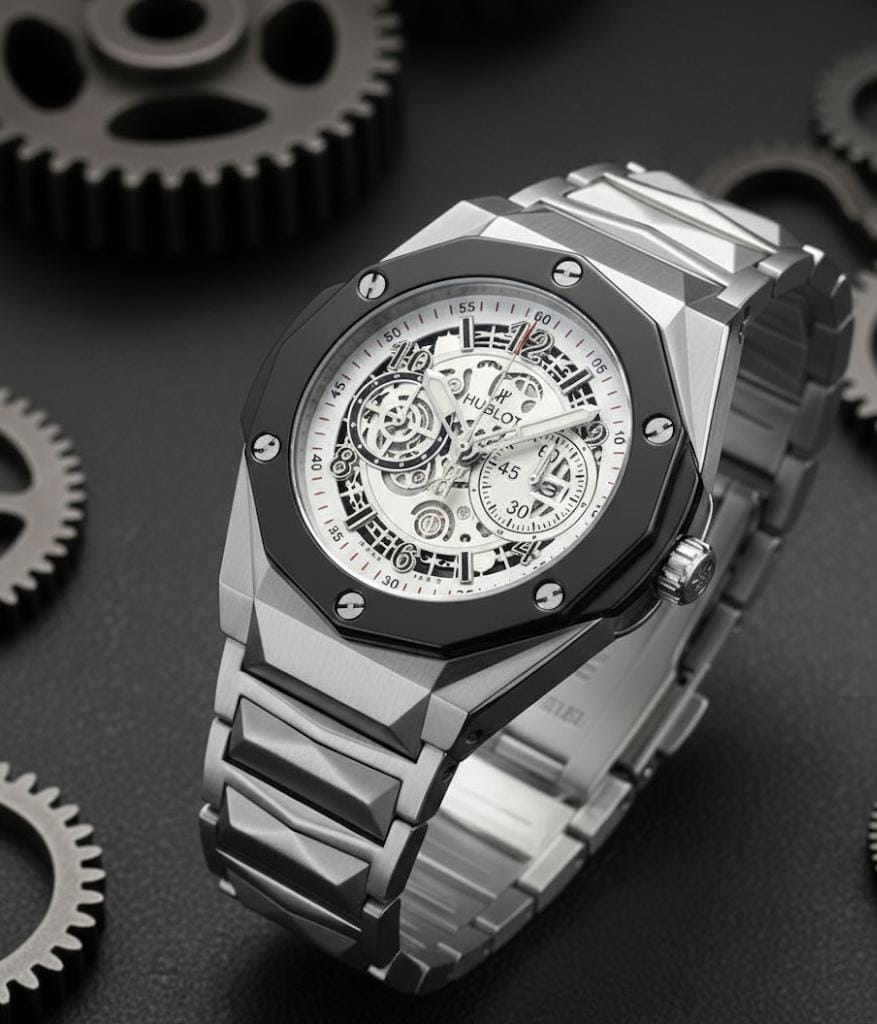 Hublo_t BigBang Tourbillion Silver-Black-White