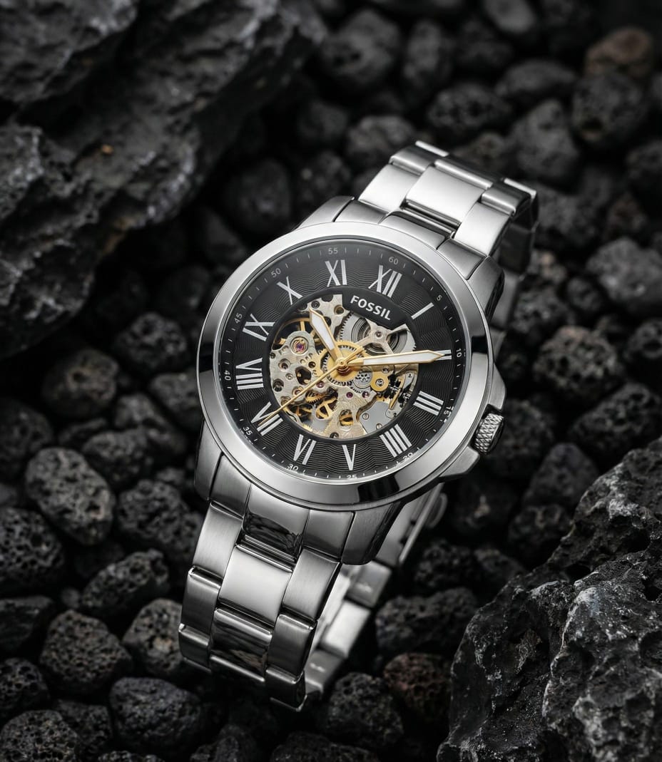 Fossi_l Grant Automatic Silver-Black