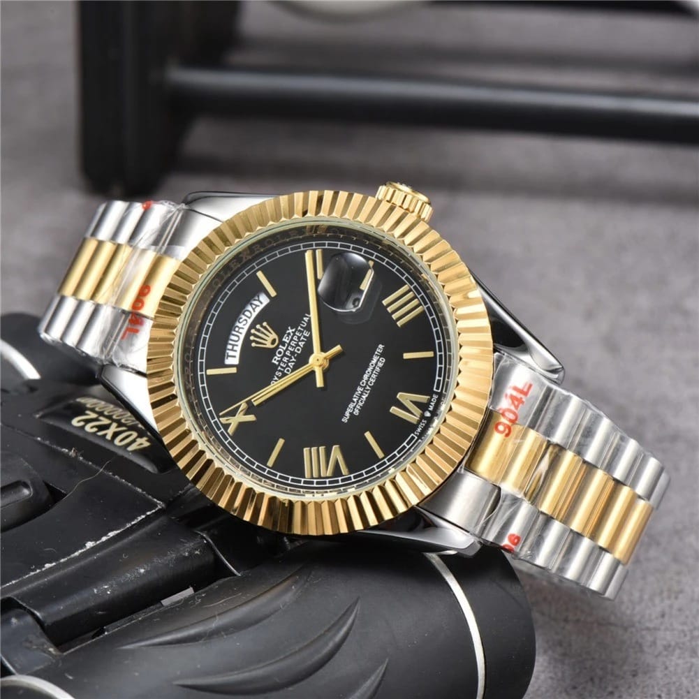 Role_x Oyster Perpetual Day Date 40 Battery 2-Tin-Gold-Black