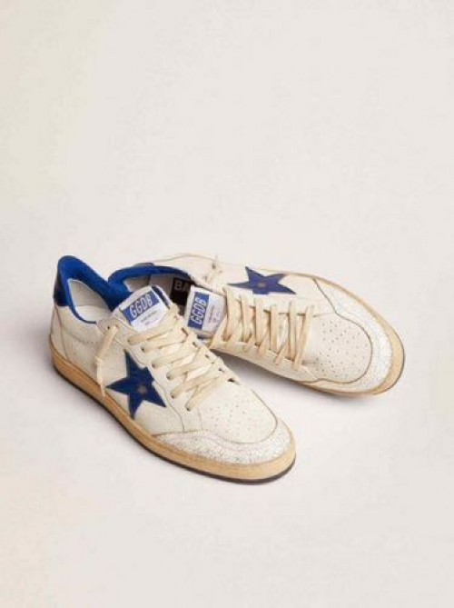 GOLDEN GOOSE BALL STAR LOW WHITE BLUETTE FIX