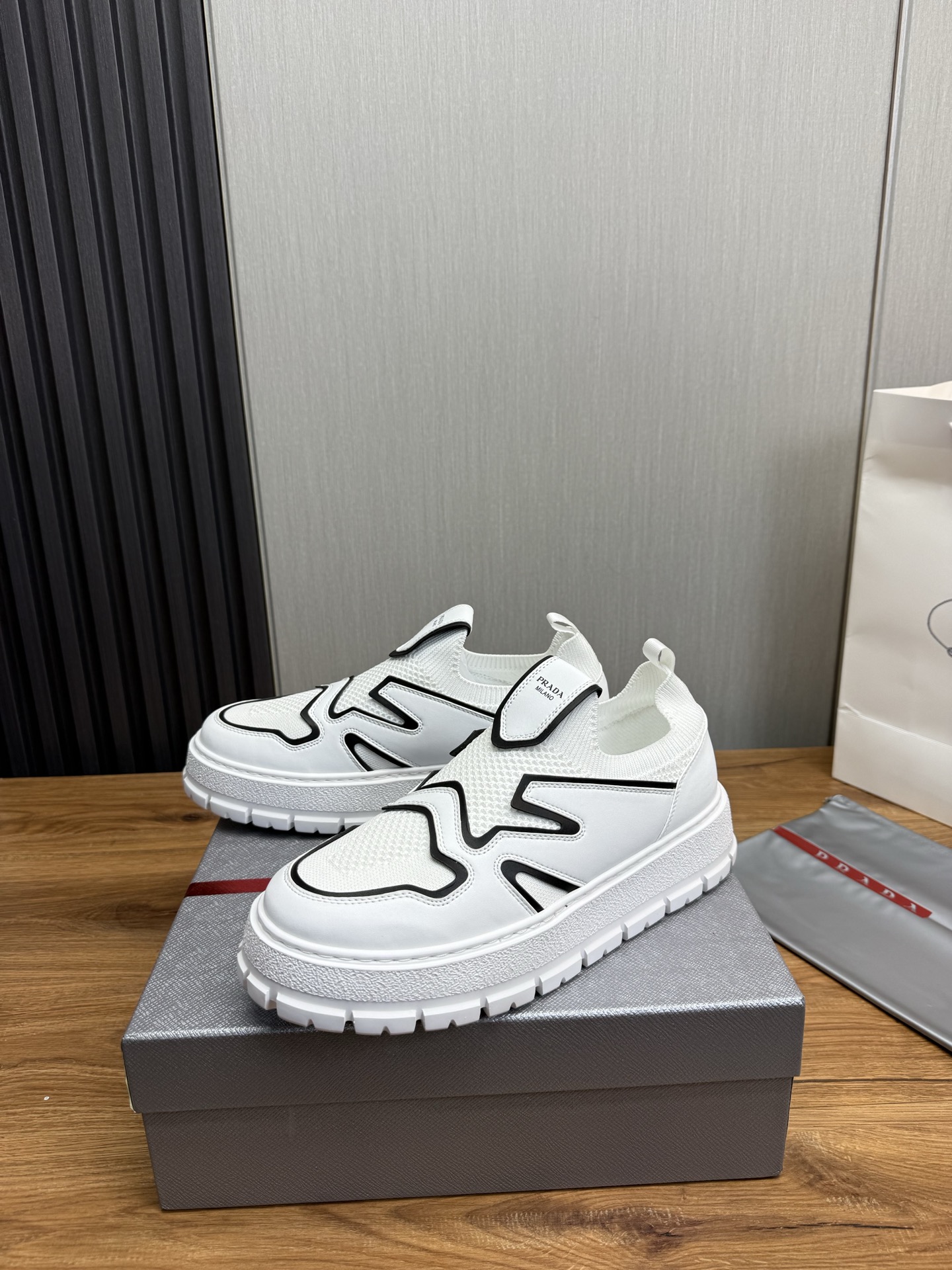 PRAD_A SLIPON IMPORTED WHITE PREMIUM SNEAKER