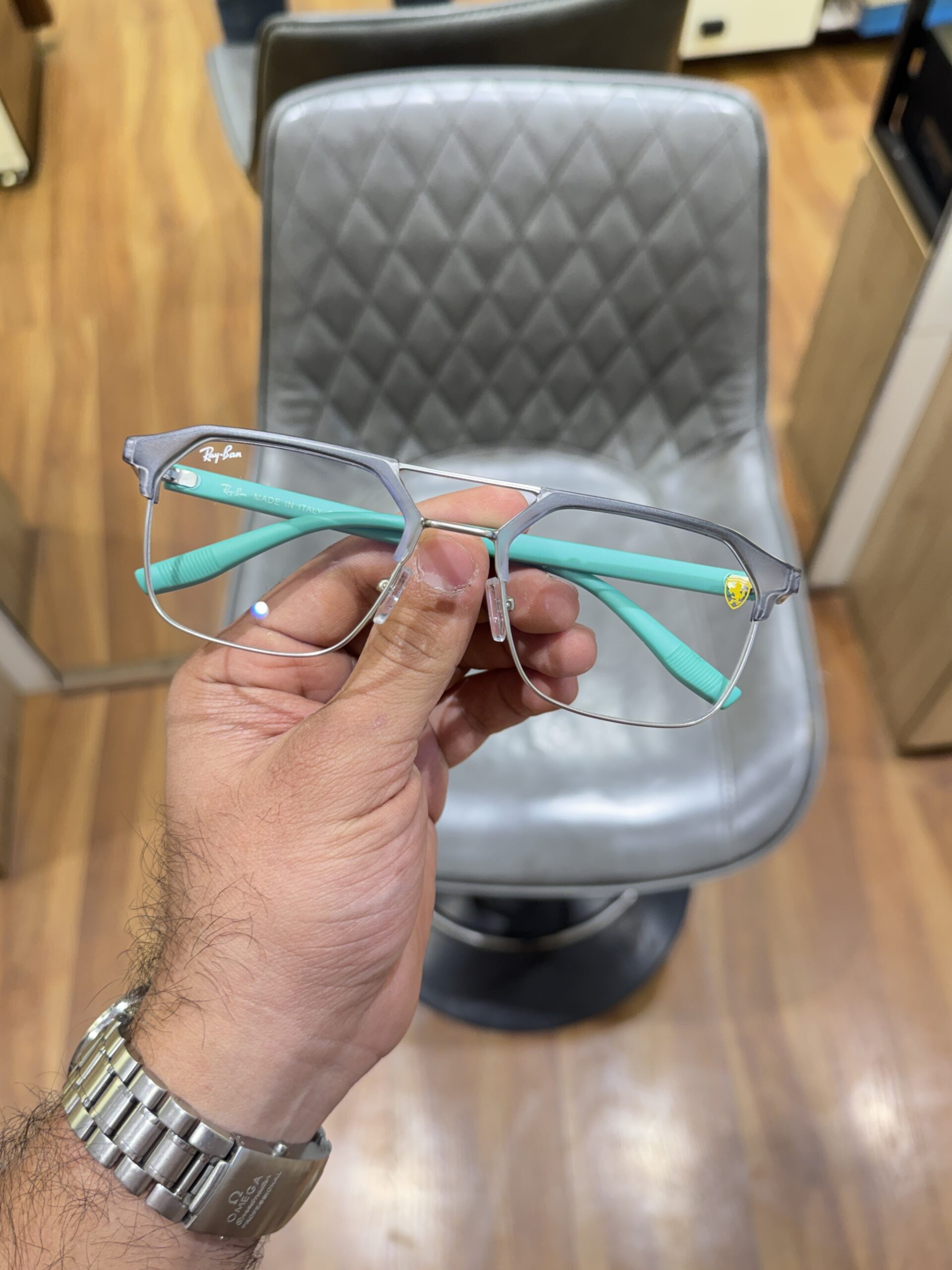 Rayban 04 silver grey green