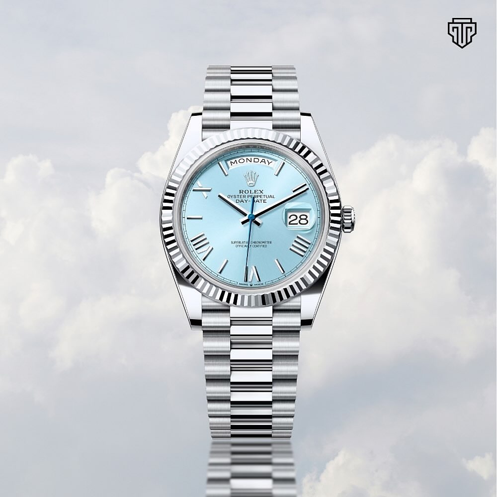 Role_x Oyster Perpetual Day Date 40 Battery Silver-SkyBlue