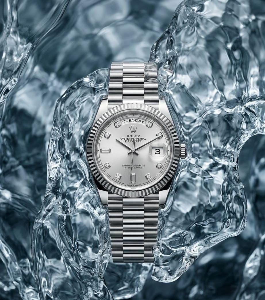 Role_x Oyster Perpetual Day Date Diamond Silver-White 40 Battery