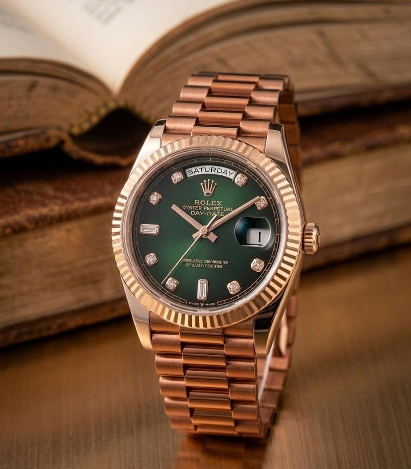 Role_x Oyster Perpetual Day Date Diamond Copper-Green 40 Battery