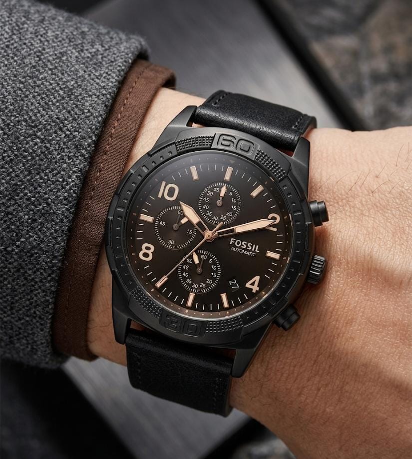 Fossi_l Bronson Chronograph Luggage Leather