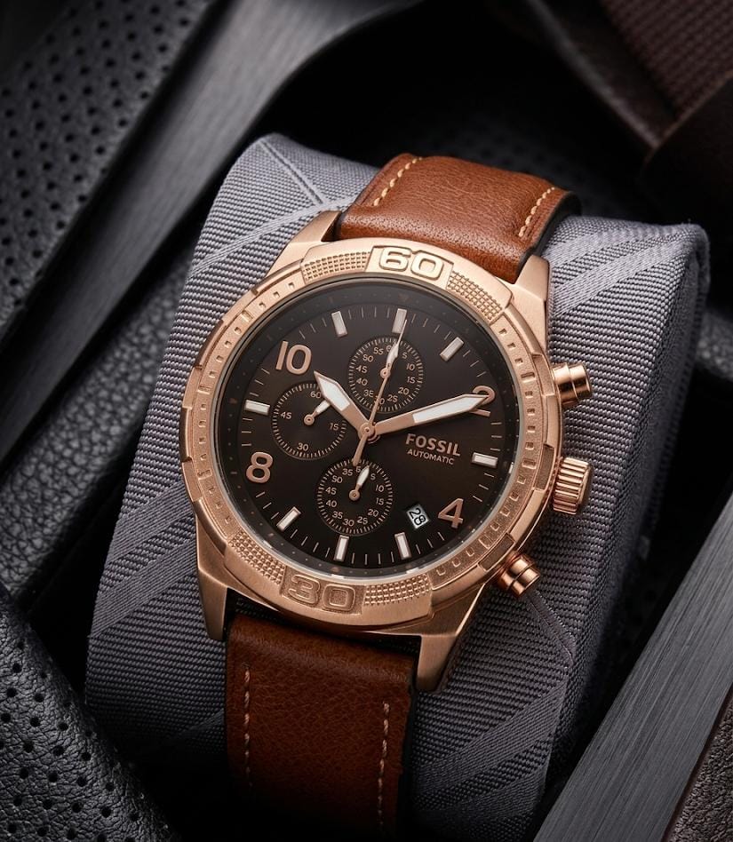 Fossi_l Bronson Chronograph Luggage Leather