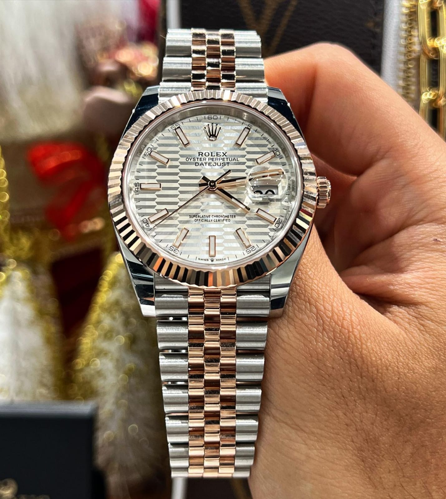 Role_x Oyster Perpetual Date Just 2Ton-Copper-White