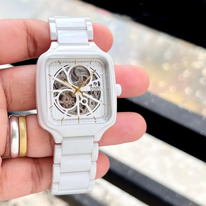 Rad_o True Square Automatic Ceramic- White-Gold