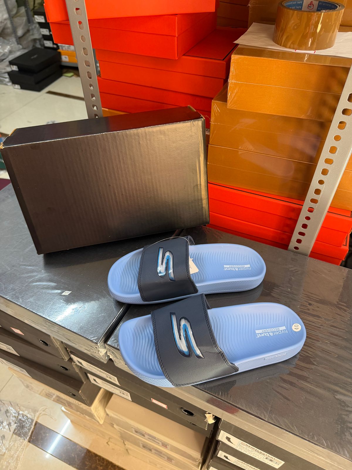 Skecherrs Hyper Burst Soft Premium Flip-Flop BLUE