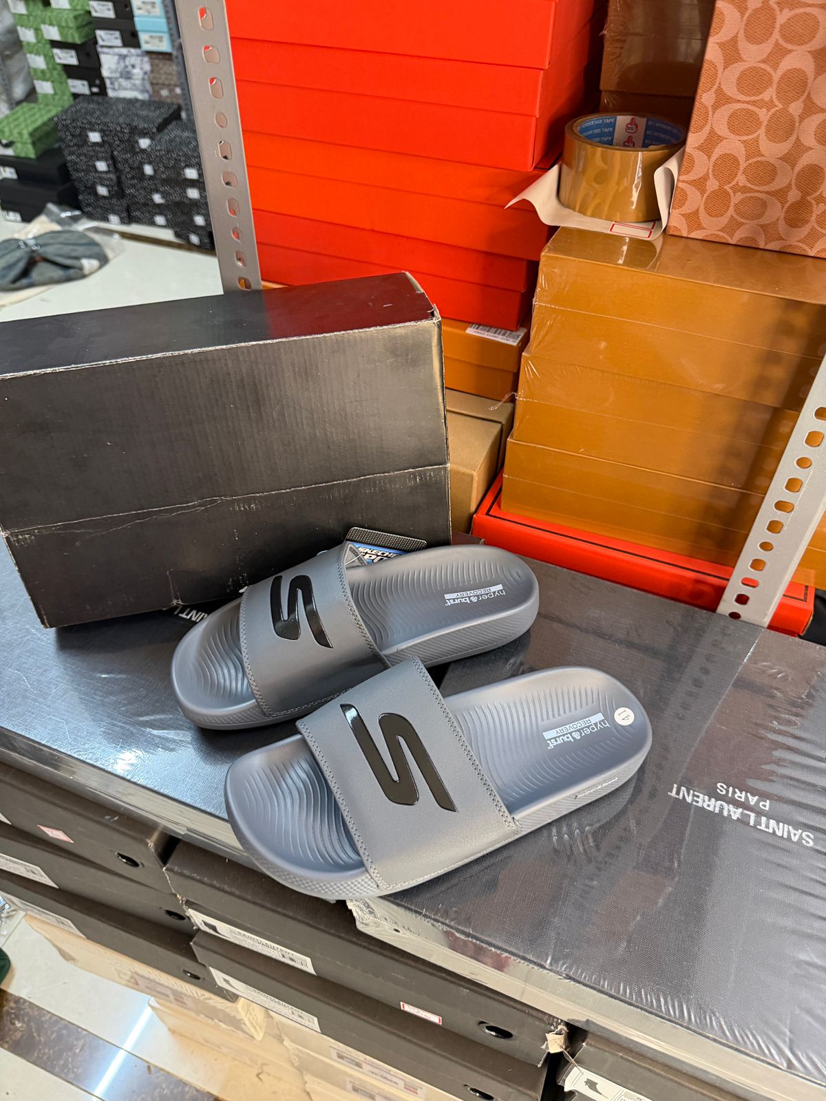 Skecheerss Hyper Burst Slide Grey