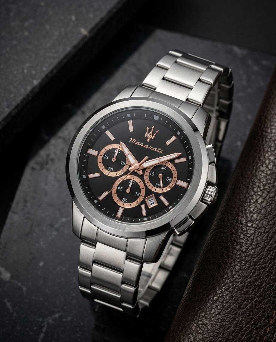 Maserati Potenza Silver-Black-Copper Chrono