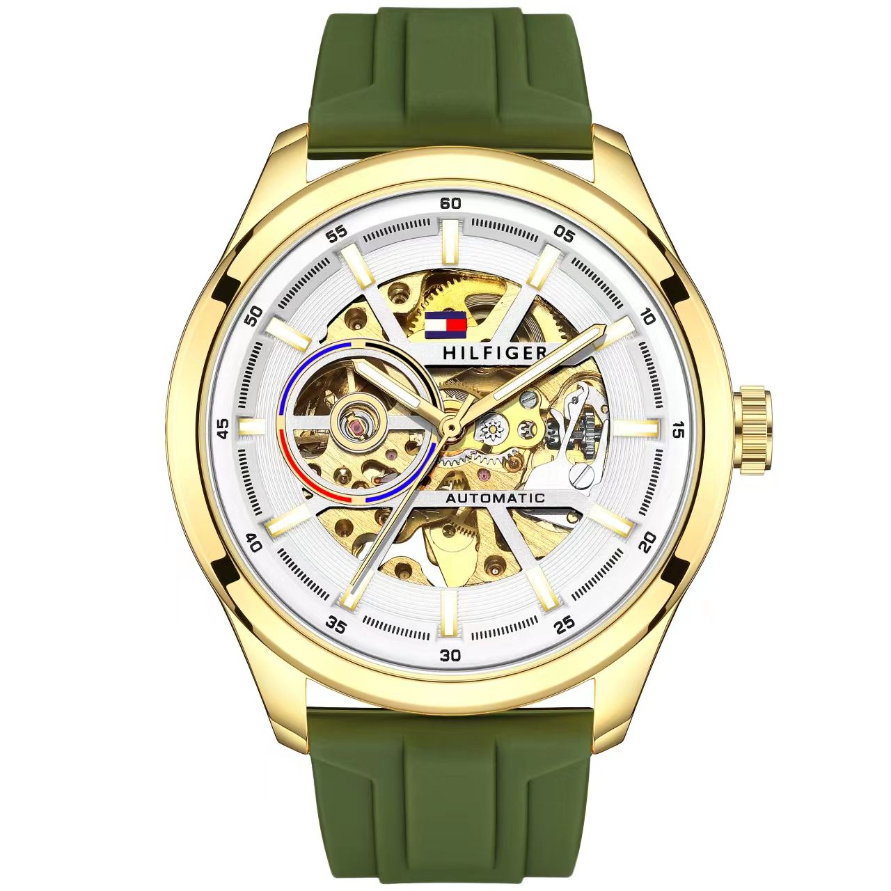 Tommy_hilfiger Automatic Silicon Green-Gold
