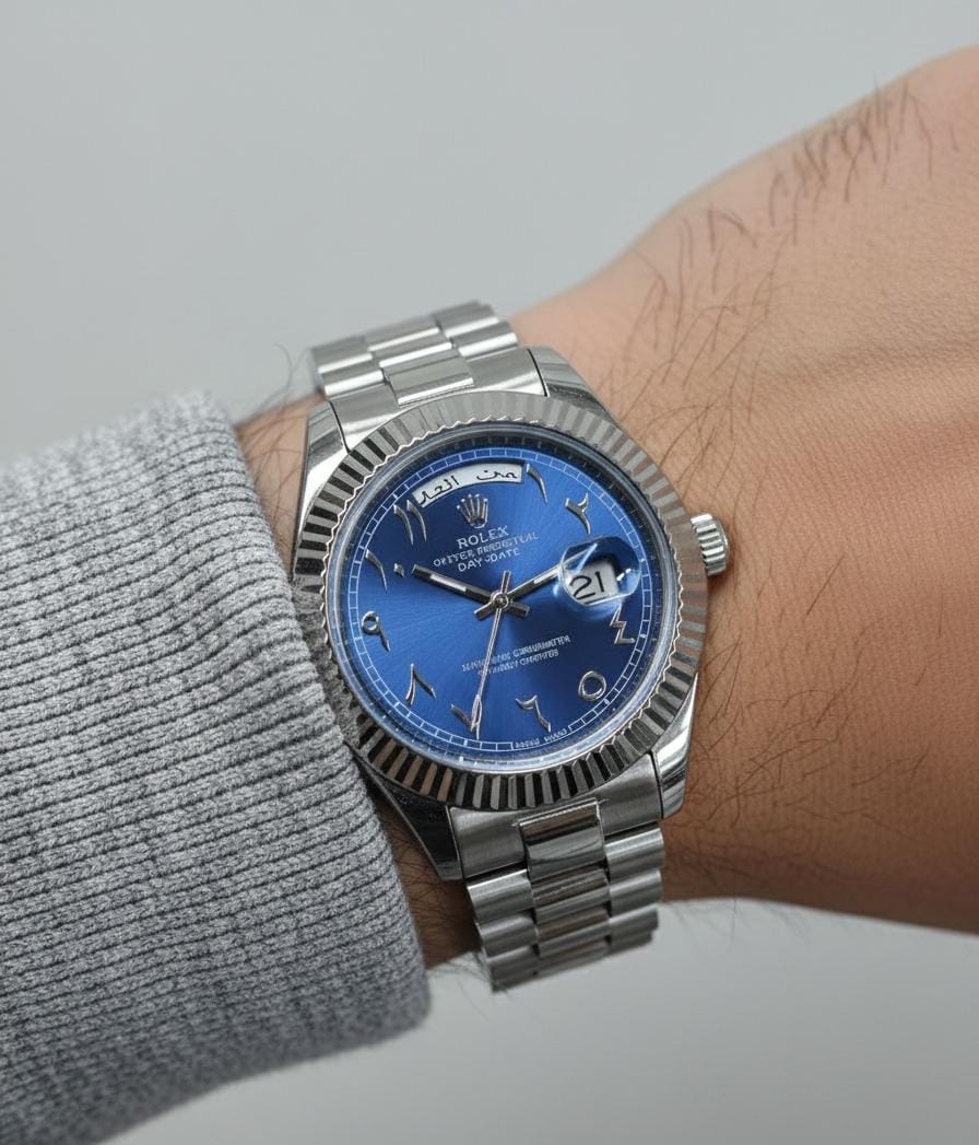 Role_x Oyster Perpetual Day Date Arabic Silver-Blue