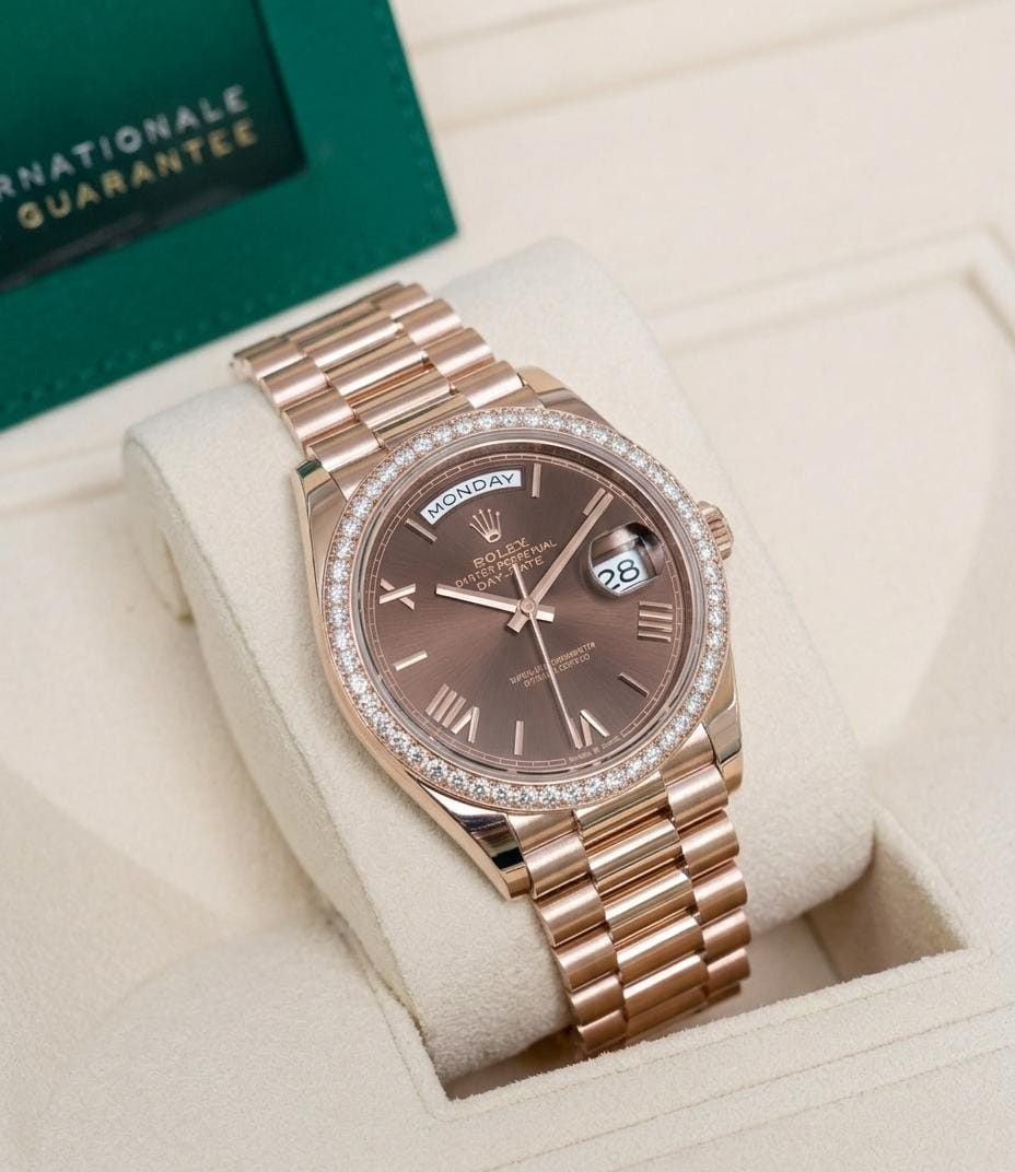 Role_x Oyster Perpetual Day Date Diamond Copper-Brown